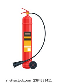 Carbon dioxide fire extinguisher. Flat vector illustration isolated on white background. Icon.