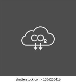 Carbon dioxide flat vector icon