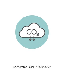 Carbon dioxide flat vector icon
