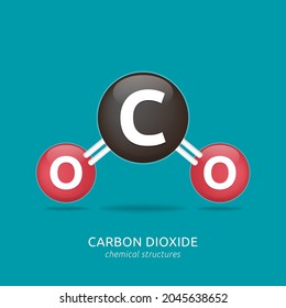 Carbon dioxide formula, chemical structures vector illustration