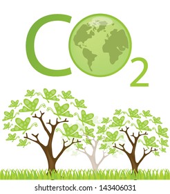 Carbon dioxide. Go green. Save world. vector illustration.