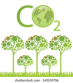 Carbon dioxide. Go green. Save world. vector illustration.