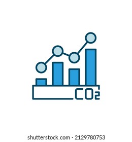 Carbon Dioxide Graph Vector Concept CO2 Emissions Colored Icon Or Sign