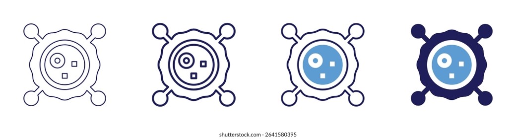 Carbon dioxide icon in 4 different styles. Thin Line, Line, Bold Line, Duotone. Duotone style. Editable stroke.
