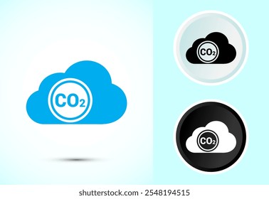 Carbon dioxide icon design illustration, Reduce co2 gas icon