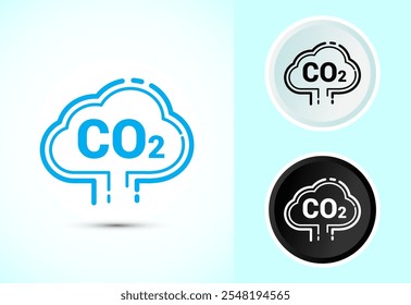 Carbon dioxide icon design illustration, Reduce co2 gas icon