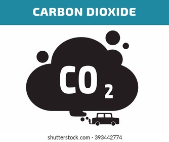 Icono de dióxido de carbono. concepto de medio ambiente. ilustración plana de diseño de dibujos animados lindos. aislado sobre fondo blanco.