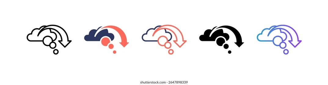 Carbon Dioxide Icon Multiple Vector Illustration