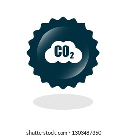 Carbon dioxide icon on glossy button. Designed for your web site design, logo, app, UI