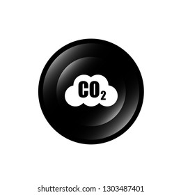 Carbon dioxide icon on glossy button. Designed for your web site design, logo, app, UI