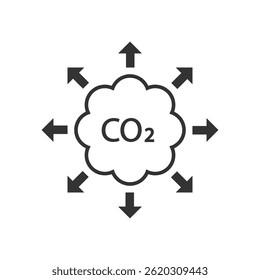 Design do vetor de ícone de dióxido de carbono em fundo branco isolado