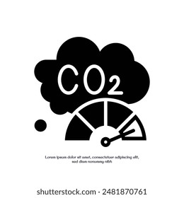 carbon dioxide level solid icon vector design good for web and mobile app