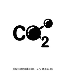 Carbon dioxide molecule chemical structure symbol illustration