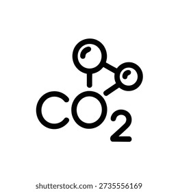 Carbon dioxide molecule chemical structure symbol icon simple line style