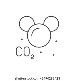 Carbon dioxide molecule line icon