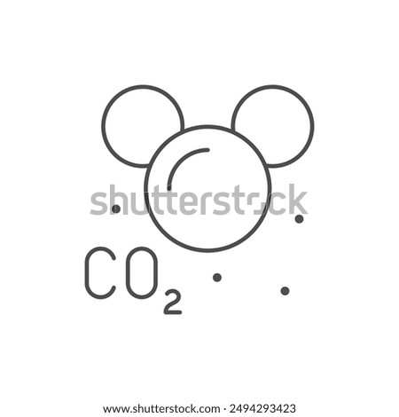Carbon dioxide molecule line icon