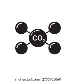 Carbon dioxide molecule structure with carbon and oxygen atoms model science and chemistry concept