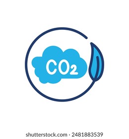carbon dioxide neutralized colored icon vector design good for web and mobile app