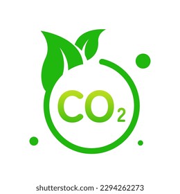 Carbon Dioxide offsets and credits. CO2 gas reduction concept illustration flat design icon editable vector eps10 for logo, infographic, poster