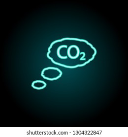 Carbon dioxide outline icon. Elements of Ecology in neon style icons. Simple icon for websites, web design, mobile app, info graphics
