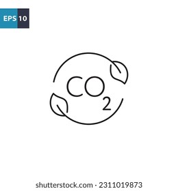 Icono de contorno de dióxido de carbono Ilustración del vector