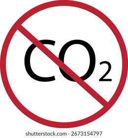 Ilustração vetorial proibida de dióxido de carbono