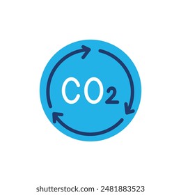 carbon dioxide recycling colored icon vector design good for web and mobile app