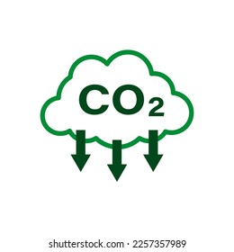 Verringerung des Kohlendioxids. CO2-Emissionen. Konzept der Gasreduzierung. Einzelne Vektorgrafik