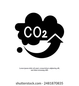 carbon dioxide up solid icon vector design good for web and mobile app