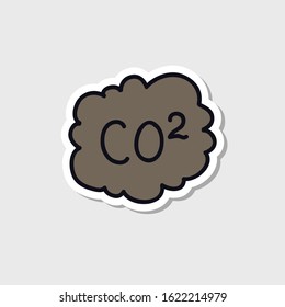 carbon dioxide sticker doodle icon, vector illustration