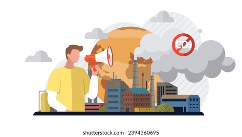 Carbon dioxide vector illustration. The global community faces collective challenge in combating carbon dioxide pollution Carbon dioxide, prevalent gas, permeates atmosphere, affecting climate