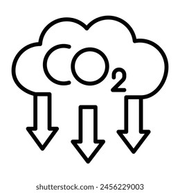 Línea de Vector de dióxido de carbono