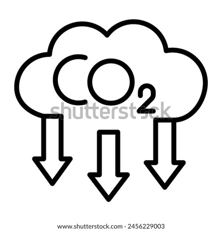 Carbon Dioxide Vector Line Icon Design