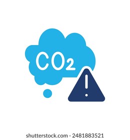 dióxido de carbono advertencia icono de color diseño de Vector bueno para el Web y el App móvil