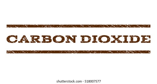 Carbon Dioxide watermark stamp. Text caption between horizontal parallel lines with grunge design style. Rubber seal stamp with scratched texture. Vector brown color ink imprint on a white background.
