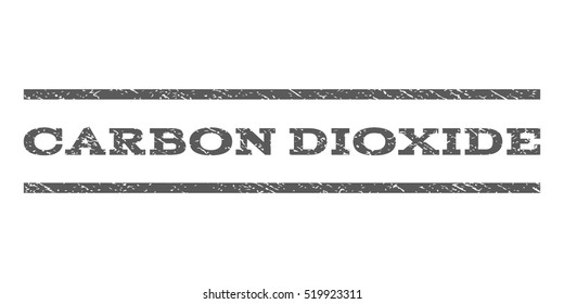 Carbon Dioxide watermark stamp. Text tag between horizontal parallel lines with grunge design style. Rubber seal stamp with scratched texture. Vector grey color ink imprint on a white background.