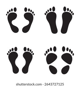 Carbon eco, co2, human bare walk footprints shoes and shoe sole Kids feet and foot steps Fun vector baby footsteps icon or sign for print Kid step for trail Walking footstep and footprint. Bootprints 