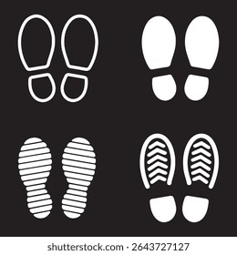 Carbon eco, co2, human bare walk footprints shoes and shoe sole Kids feet and foot steps Fun vector baby footsteps icon or sign for print Kid step for trail Walking footstep and footprint. Bootprints 