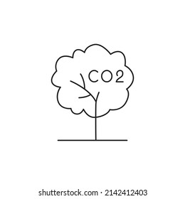 Carbon, eco, plant, tree icon line style icon, style isolated on white background