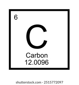 carbon element icon periodic table illustration design