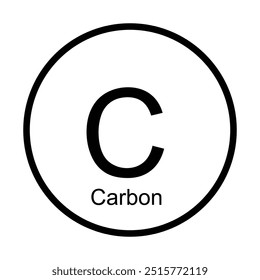 carbon element icon periodic table illustration design