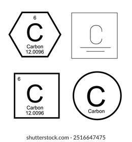 carbon element icon periodic table illustration design