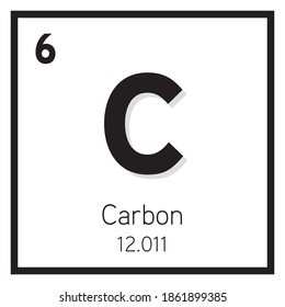 Carbon Element Vector icon, Periodic Table Element