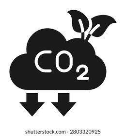Carbon Emission Icon Glyph Vector Illustration