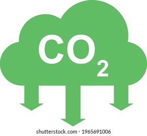 Kohlenstoffemissionssymbol-Vektorgrafik. CO2-Cloud-Symbol 