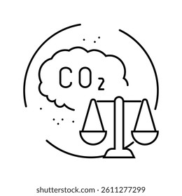 carbon emission limits energy policy line icon vector. carbon emission limits energy policy sign. isolated contour symbol black illustration