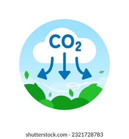 carbon emission reduction concept illustration flat design vector eps10. modern graphic element for landing page, empty state ui, infographic, icon