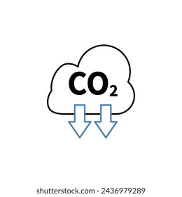 carbon emission reduction concept line icon. Simple element illustration. carbon emission reduction concept outline symbol design.