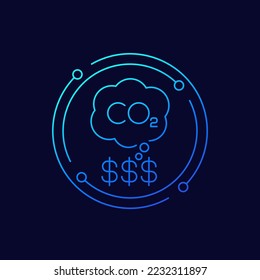 Kostensymbol für CO2-Emissionen, lineares Design