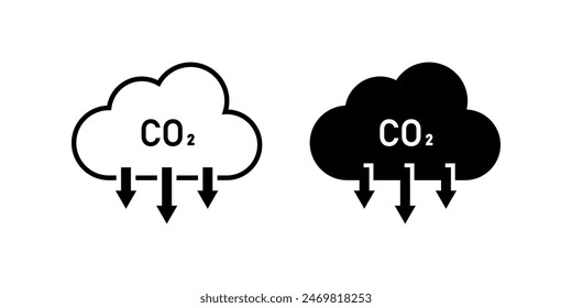 Carbon emissions icon set. Co2 sign. for mobile concept and web design. vector illustration